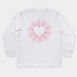 Lesbian Pride Radial Heart Kids Long Sleeve T-Shirt